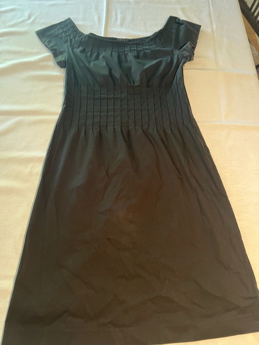 Theory Classic Black Pleated Bodice Women's Dress Size 8
